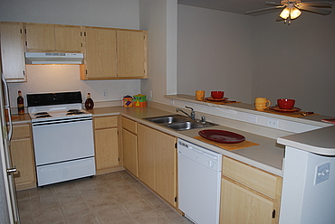 Kitcfhen-Equiped with Dishwaser, Gas stove, and large refrigerators.